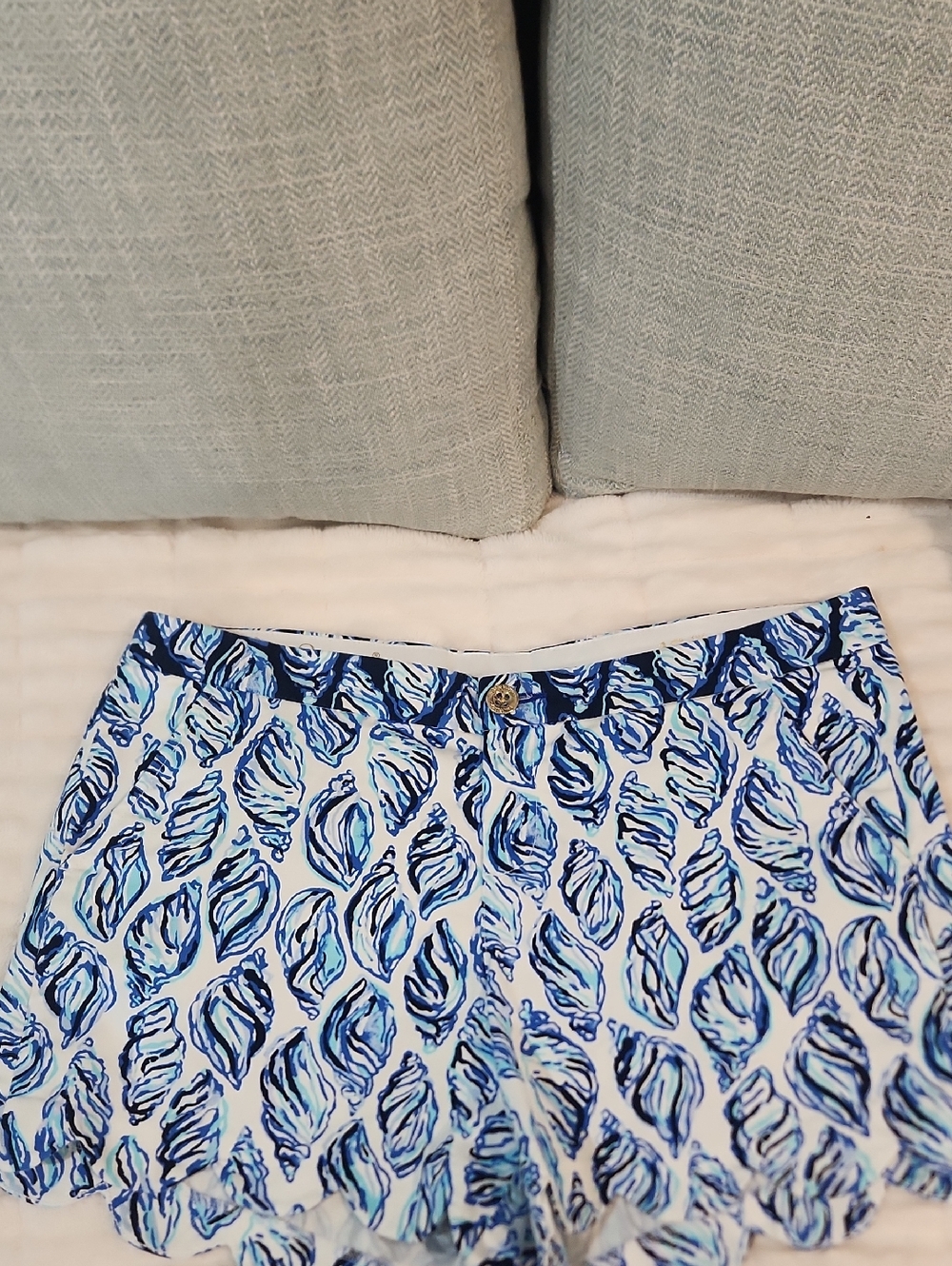 Lilly Pulitzer Blue Leaf-Print Bermuda Shorts